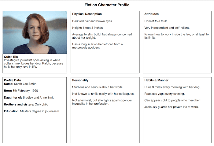 Detail Character Biography Template Nomer 4