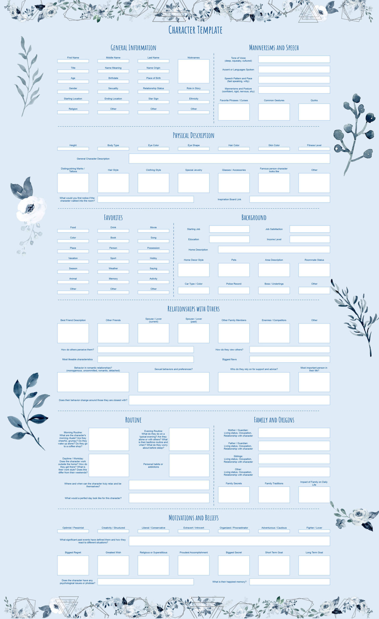 Detail Character Creation Template Nomer 17