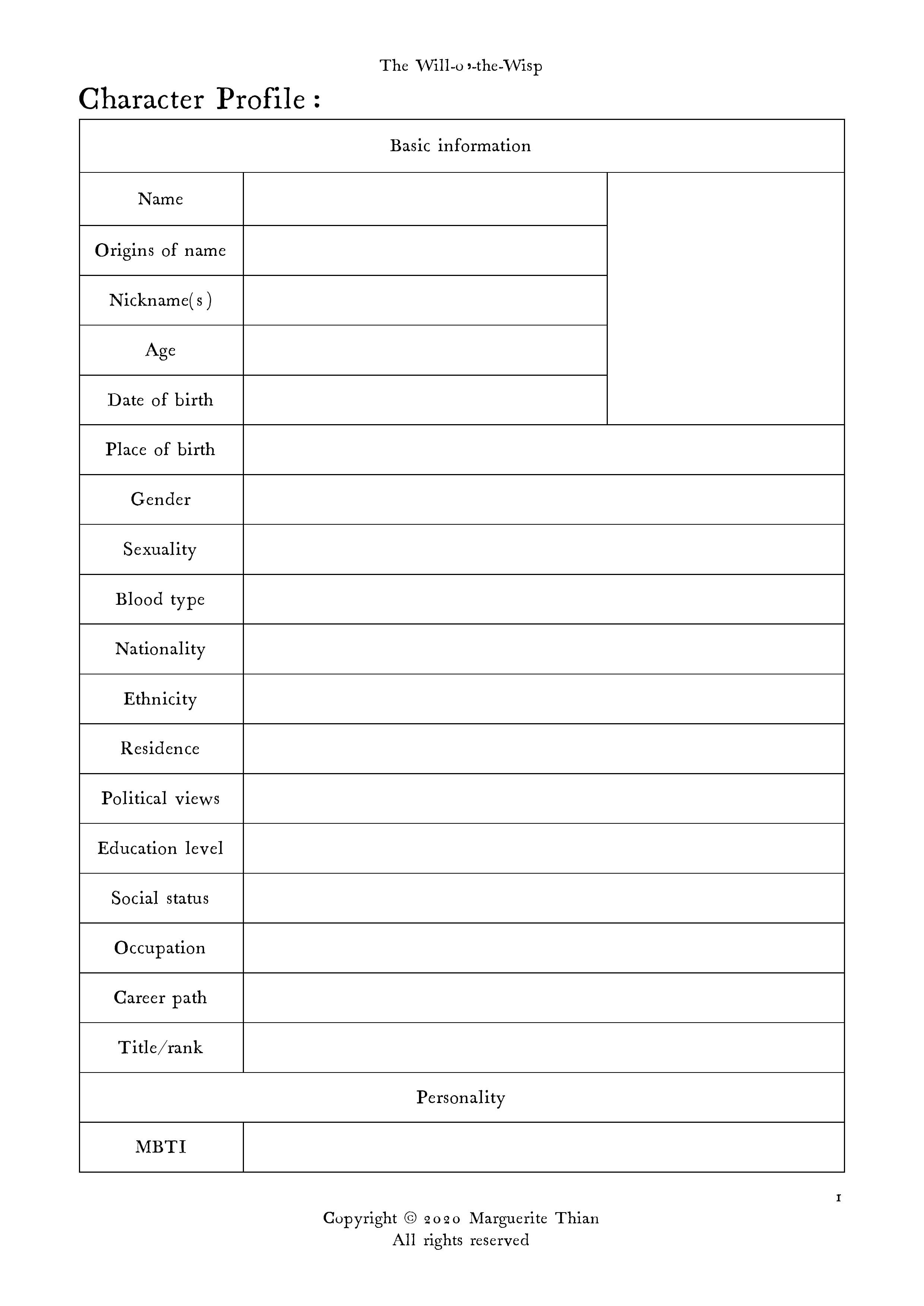 Detail Character Creation Template Nomer 4