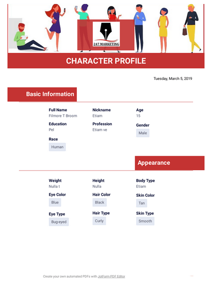 Detail Character Creation Template Nomer 38