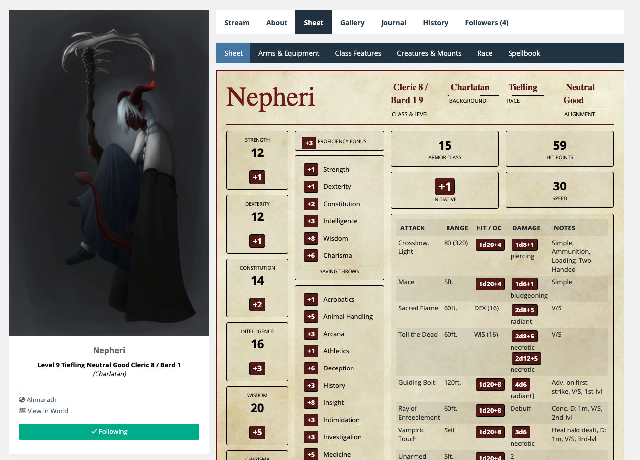 Detail Character Stats Template Nomer 24