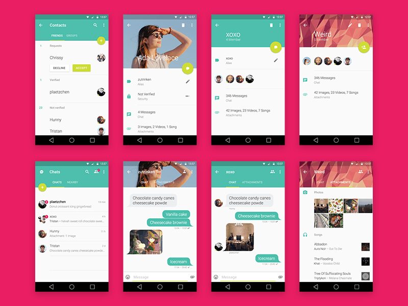 Detail Chat App Design Template For Android Nomer 32