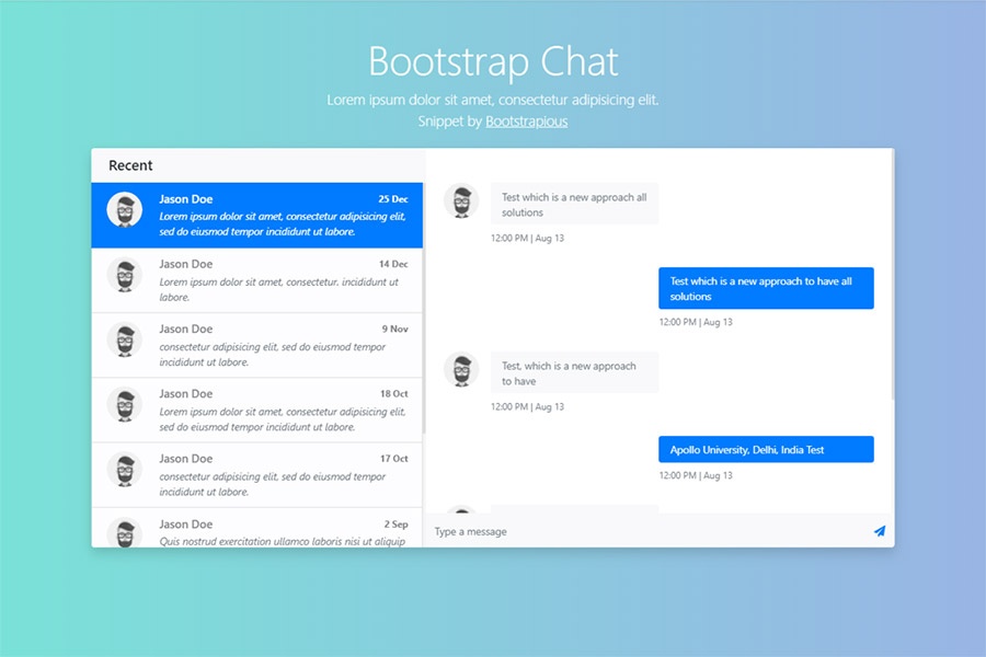 Detail Chat Bootstrap Template Koleksi Nomer 3