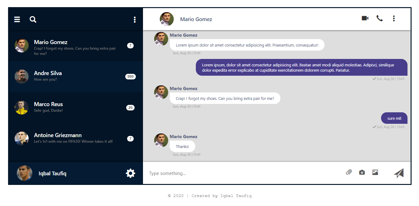 Detail Chat Bootstrap Template Nomer 22