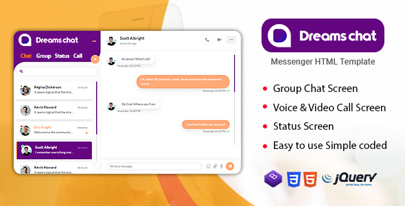 Detail Chat Bootstrap Template Nomer 41
