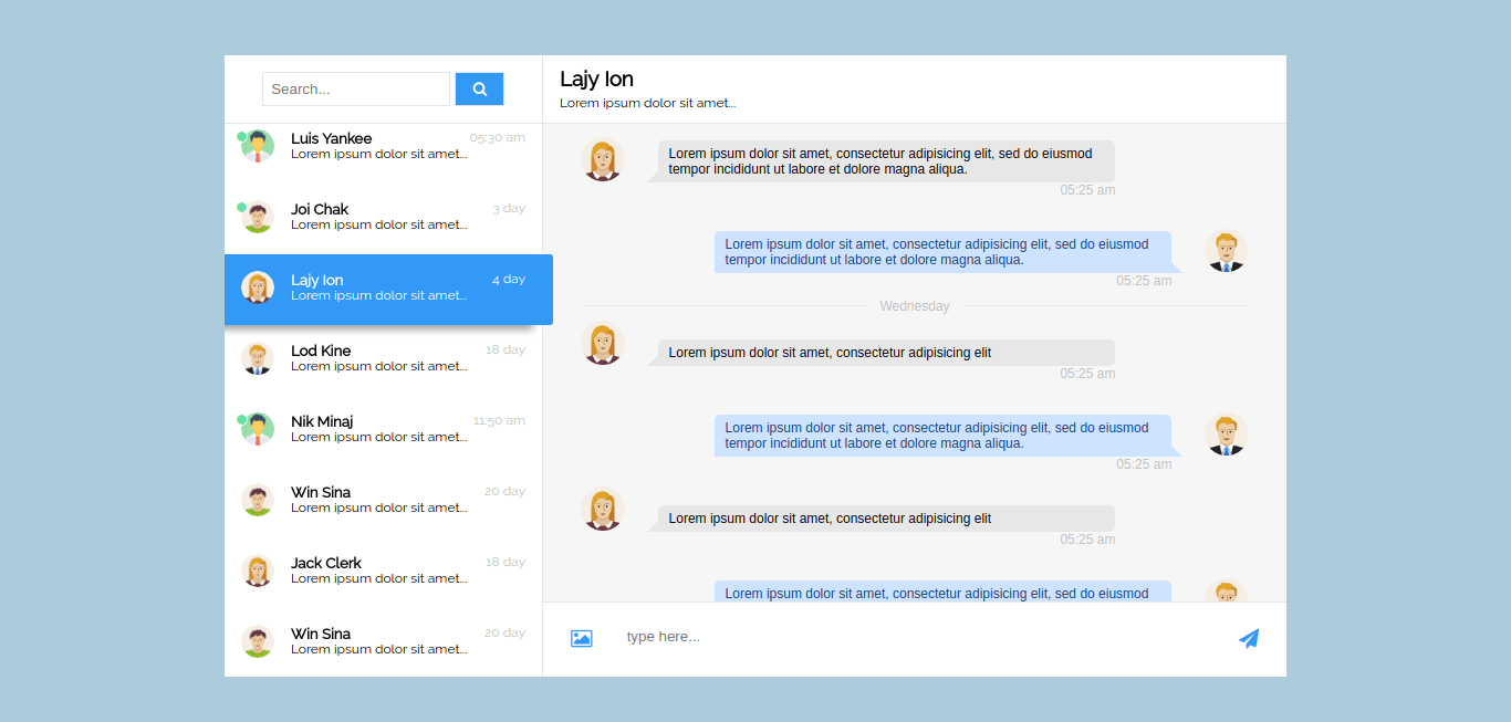 Detail Chat Bootstrap Template Nomer 48