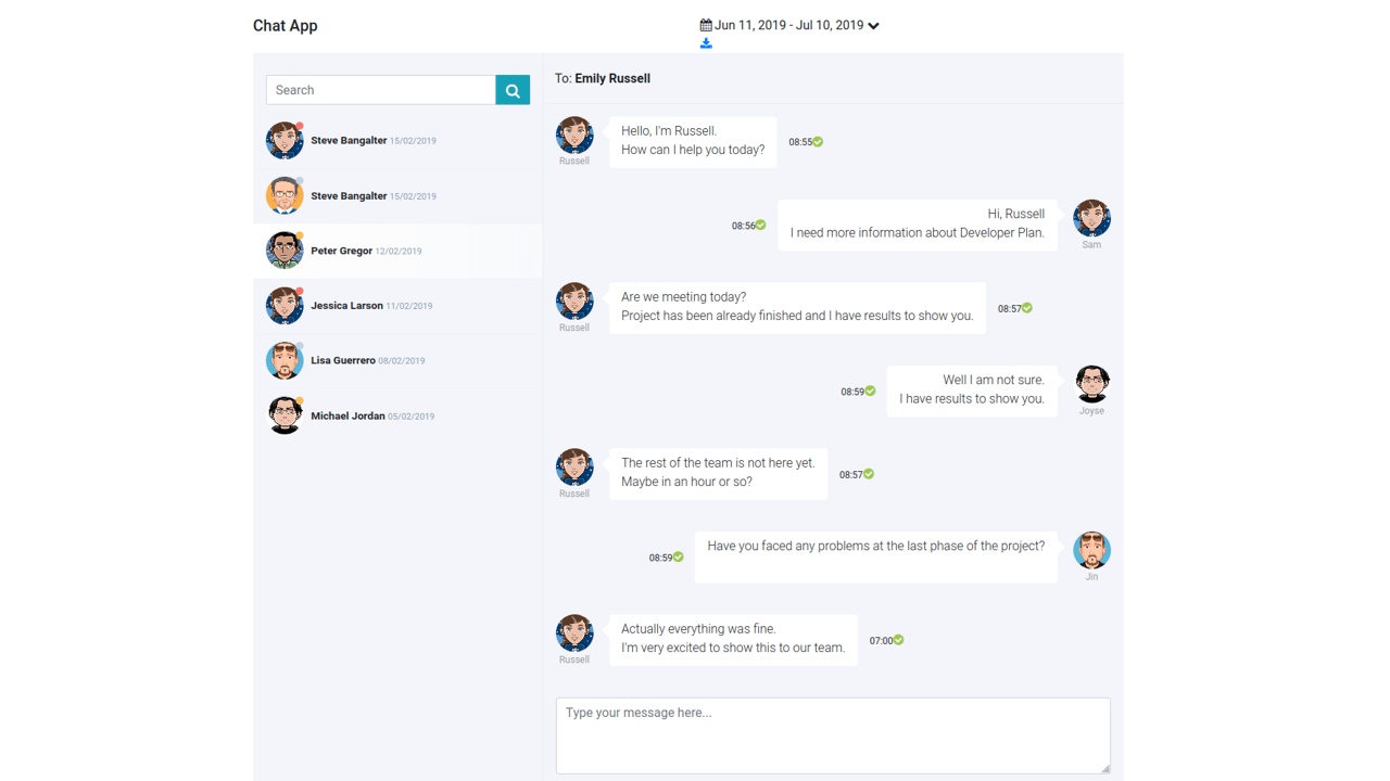 Detail Chat Bootstrap Template Nomer 10