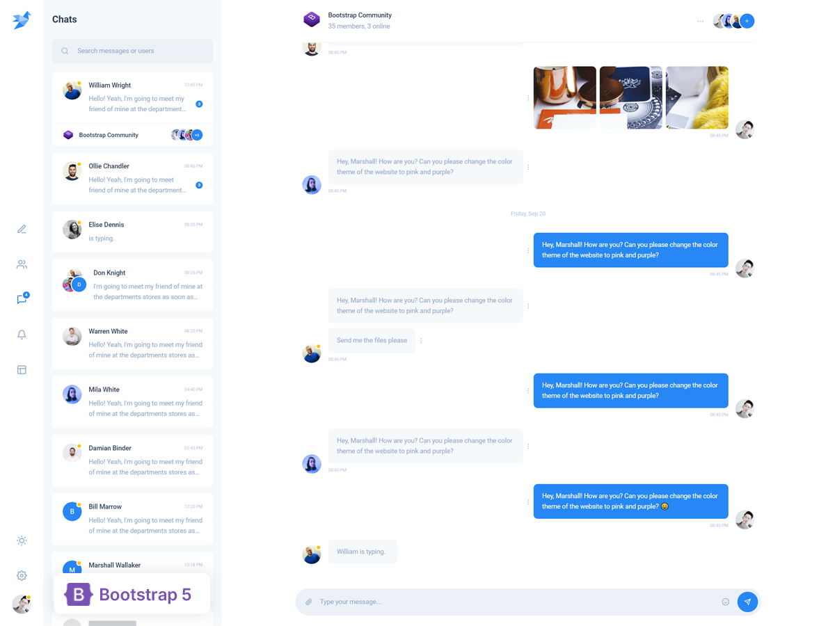 Detail Chat Template Bootstrap 3 Nomer 17