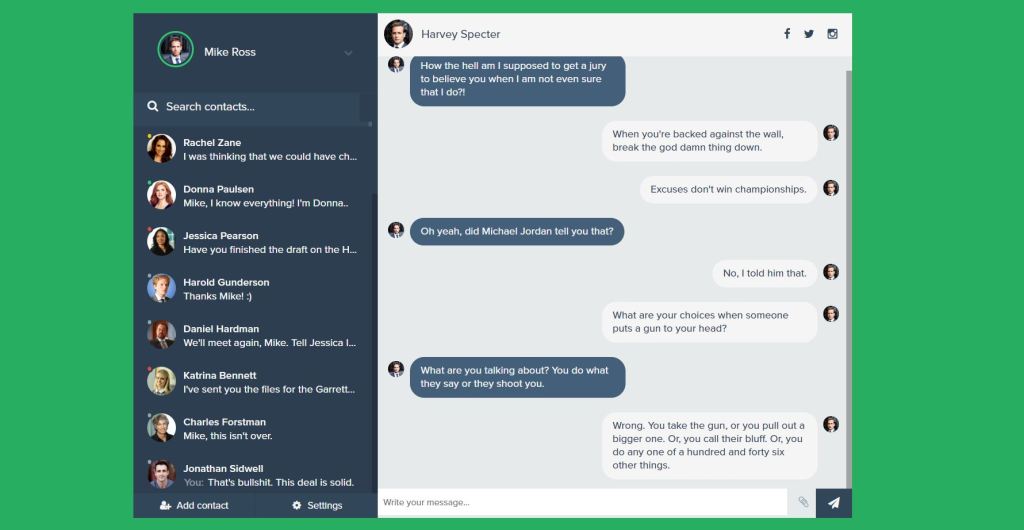 Detail Chat Template Bootstrap 3 Nomer 18