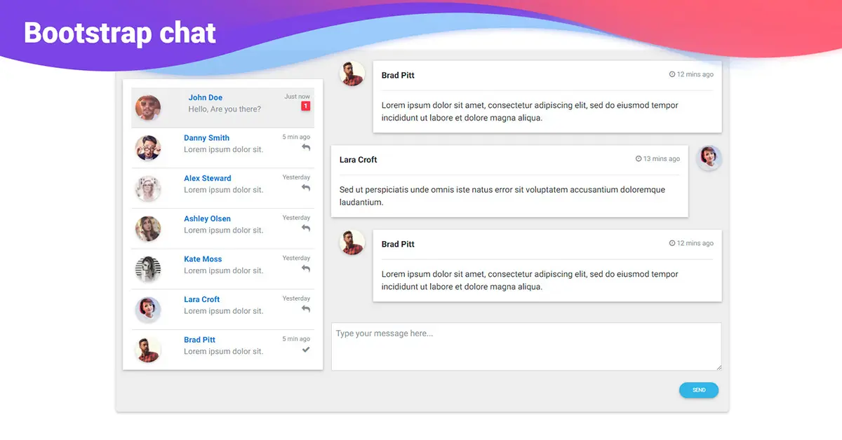 Detail Chat Template Bootstrap 3 Nomer 21