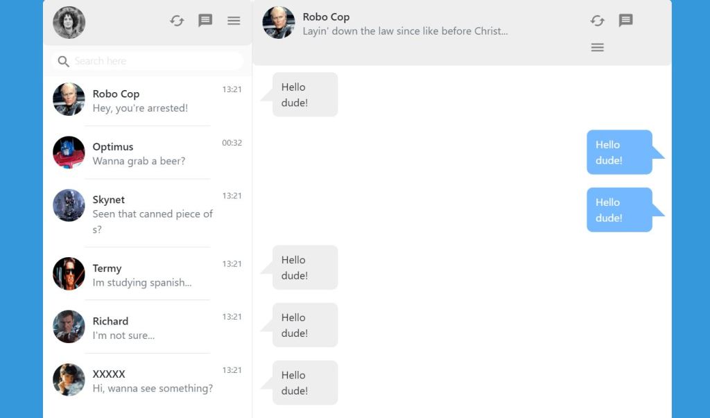 Detail Chat Template Bootstrap 3 Nomer 23