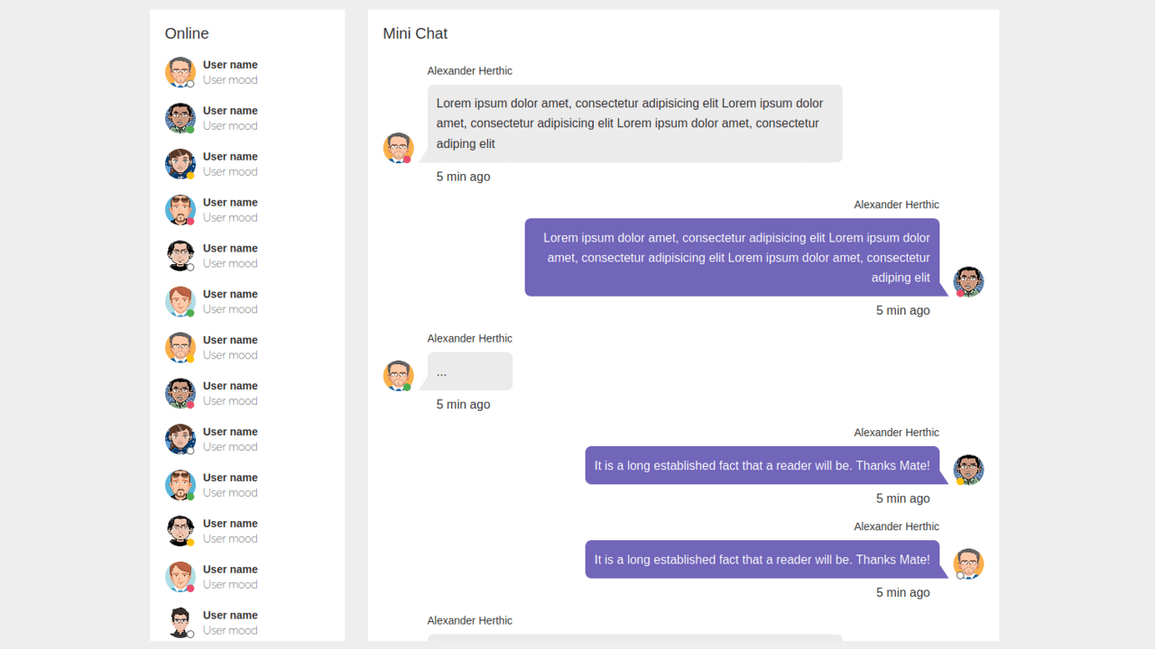 Detail Chat Template Bootstrap 3 Nomer 24