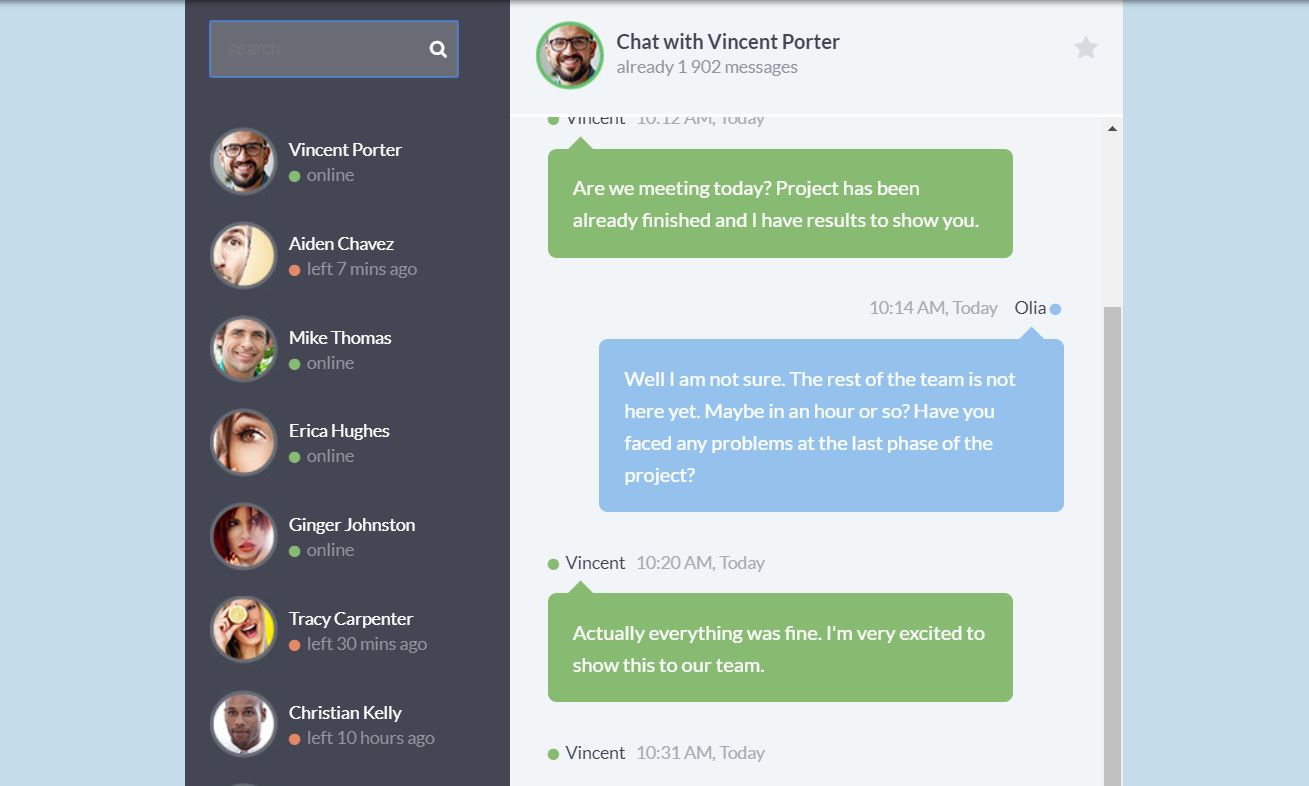 Detail Chat Template Bootstrap 3 Nomer 32