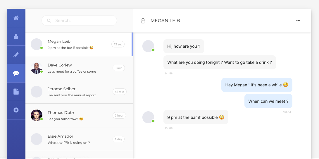 Detail Chat Template Bootstrap 3 Nomer 34