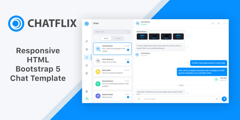 Detail Chat Template Bootstrap 3 Nomer 42