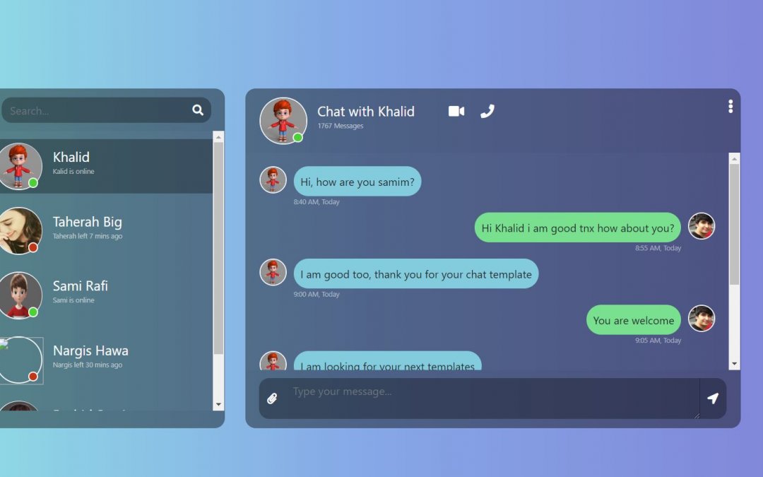 Detail Chat Template Bootstrap 3 Nomer 46