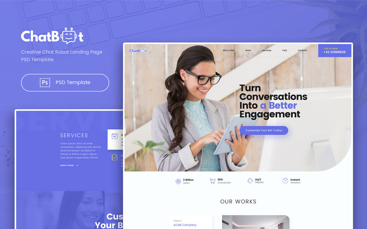 Detail Chatbot Landing Page Template Nomer 33