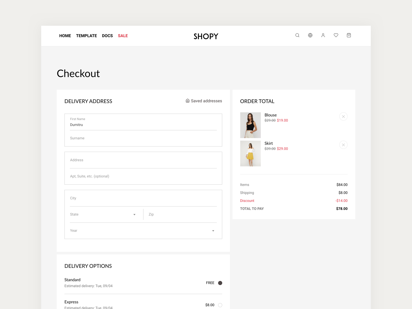 Detail Checkout Html Template Nomer 30