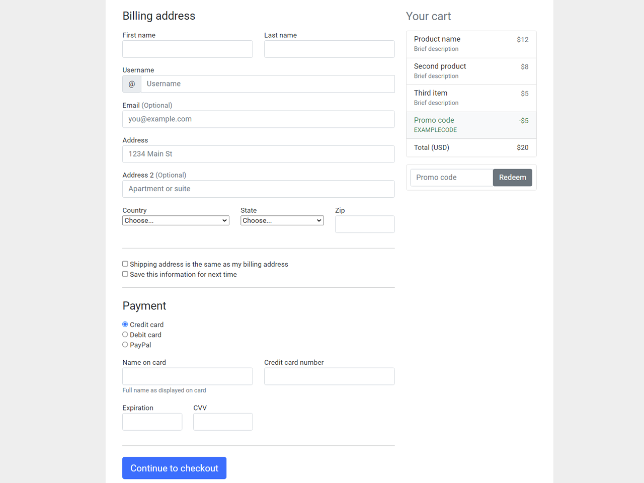Detail Checkout Page Template Bootstrap Nomer 17