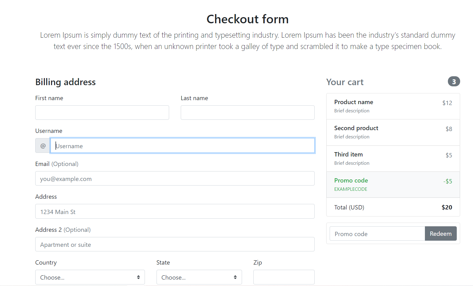 Detail Checkout Page Template Bootstrap Nomer 42