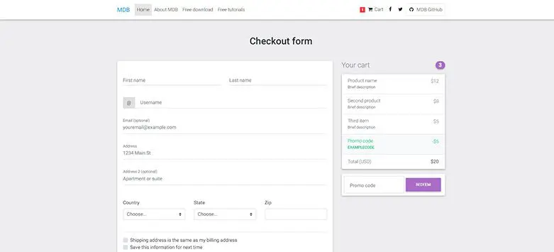Detail Checkout Page Template Bootstrap Nomer 45