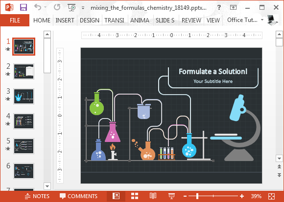 Detail Chemistry Theme Powerpoint Template Nomer 12