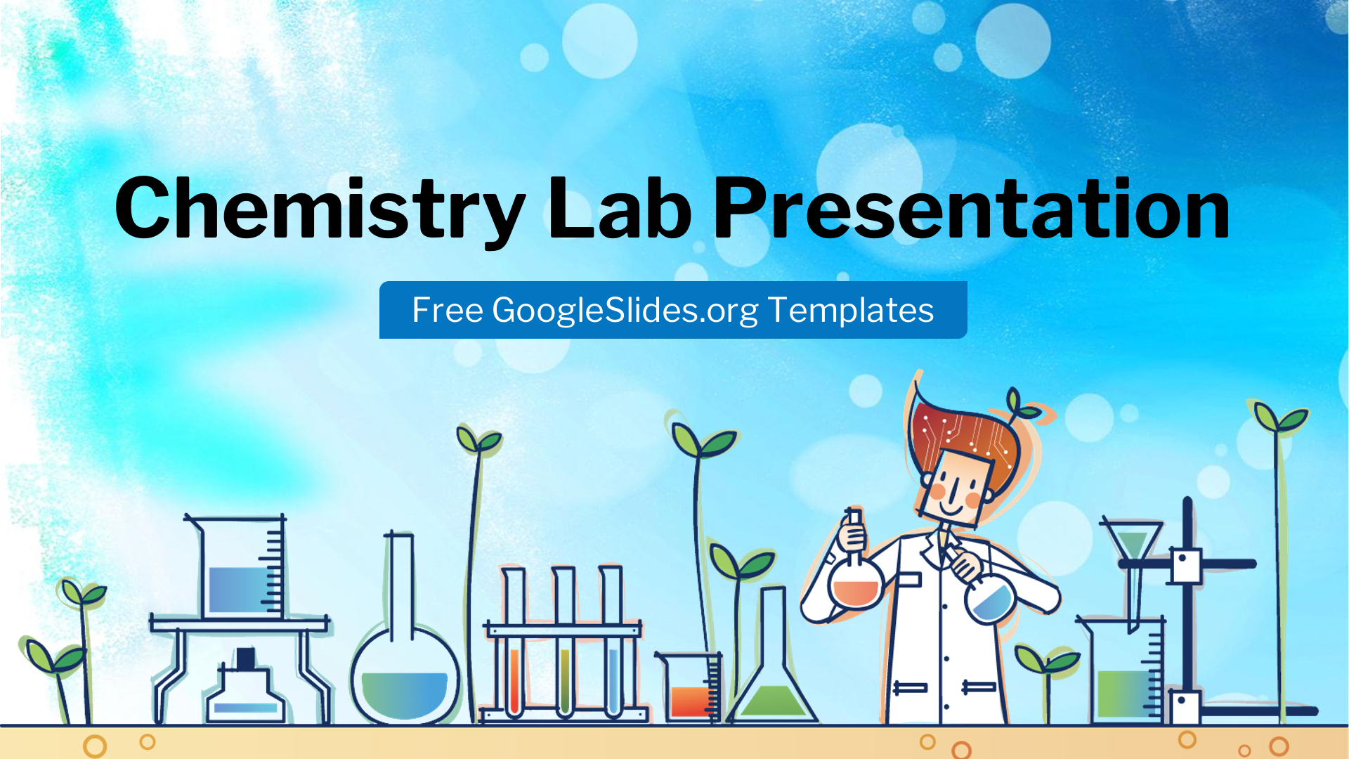 Detail Chemistry Theme Powerpoint Template Nomer 15