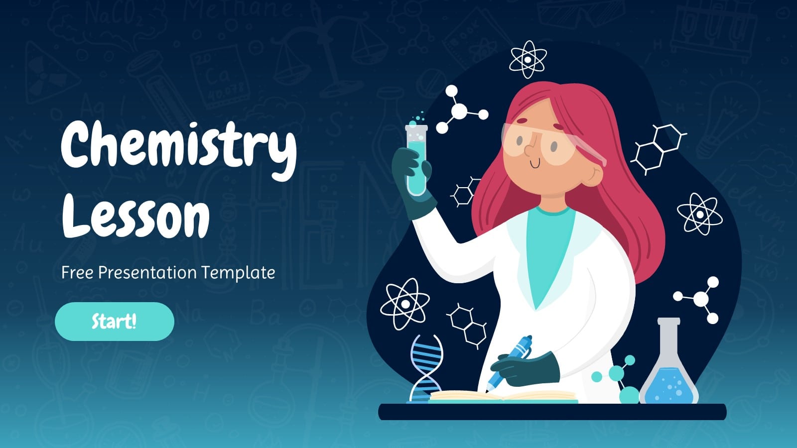 Detail Chemistry Theme Powerpoint Template Nomer 4