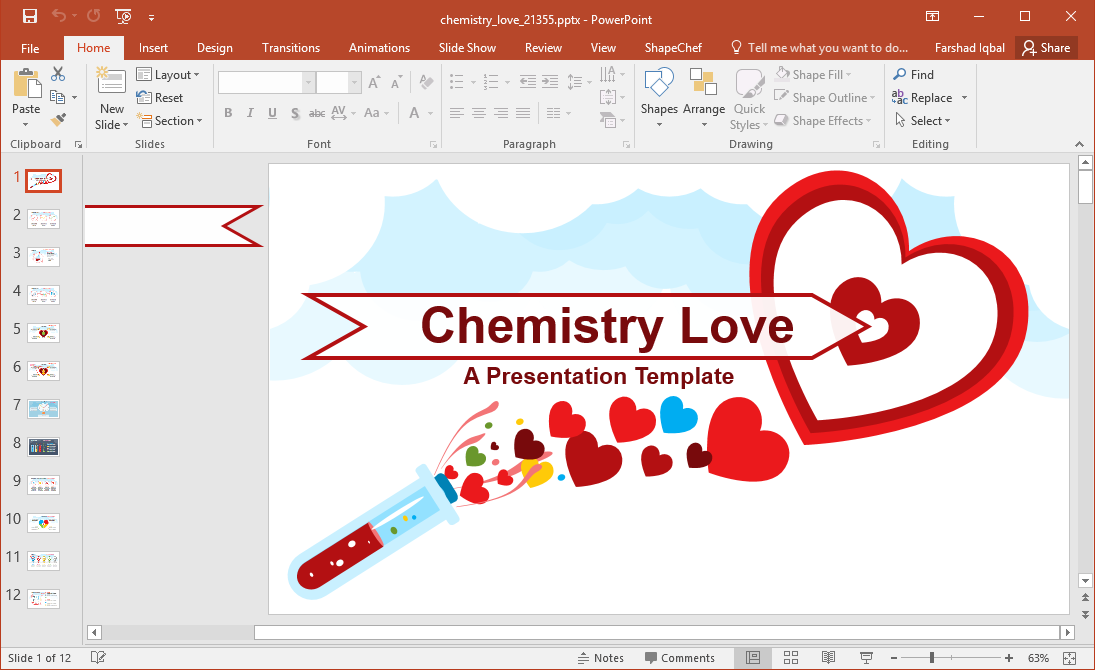 Detail Chemistry Theme Powerpoint Template Nomer 27