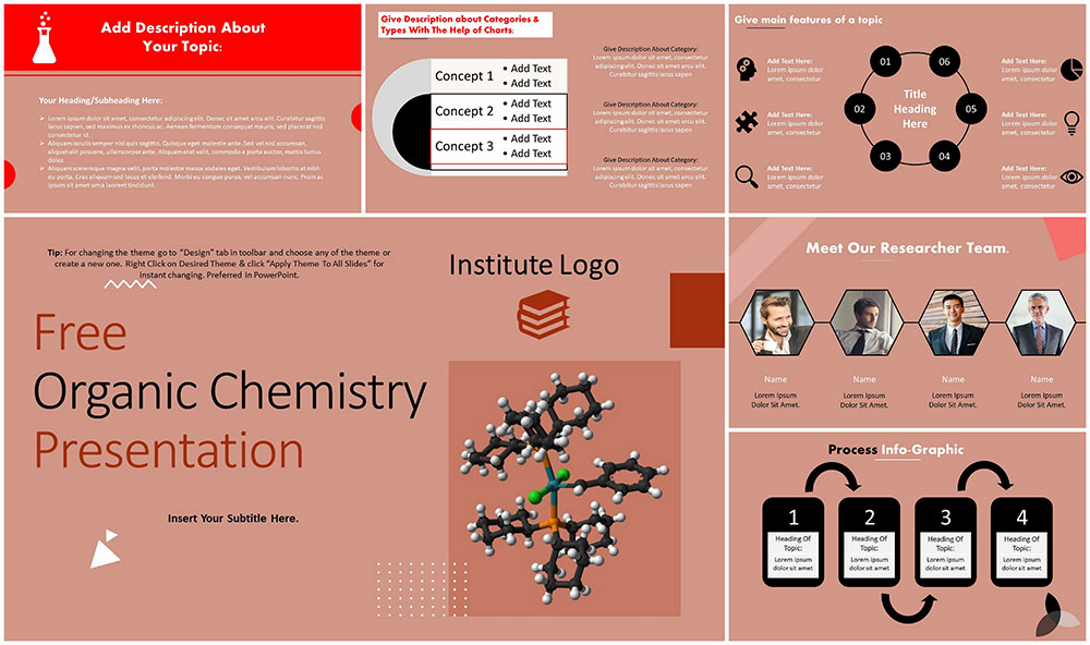 Detail Chemistry Theme Powerpoint Template Nomer 40