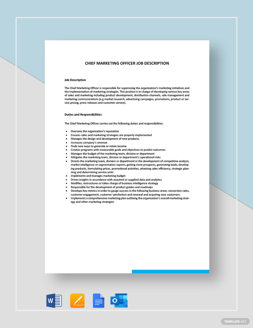 Detail Chief Marketing Officer Job Description Template Nomer 22