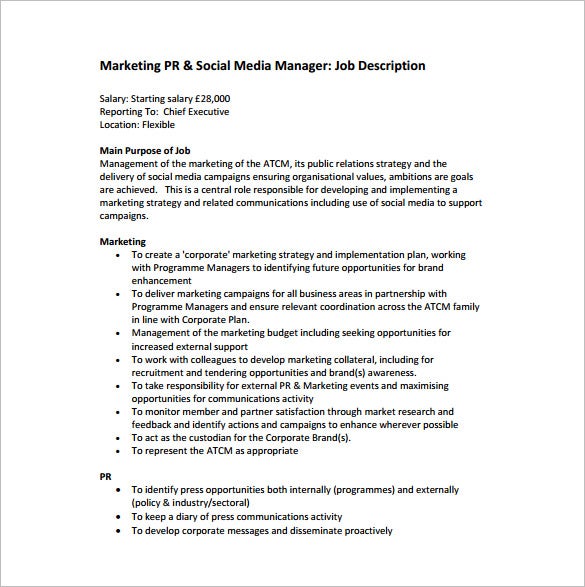 Detail Chief Marketing Officer Job Description Template Nomer 30