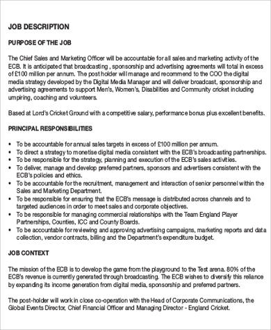 Detail Chief Marketing Officer Job Description Template Nomer 8