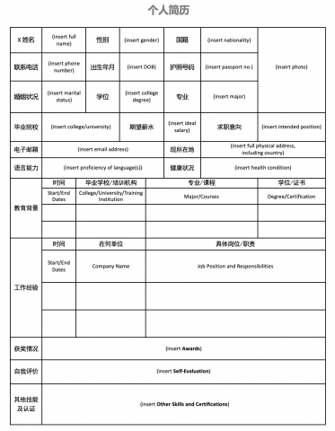 Detail Chinese Cv Template Download Nomer 8