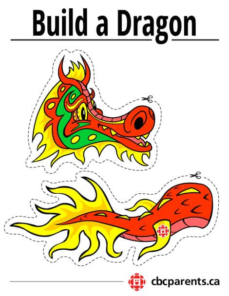 chinese dragon tail template