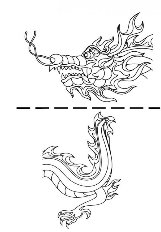 Detail Chinese Dragon Tail Template Nomer 3