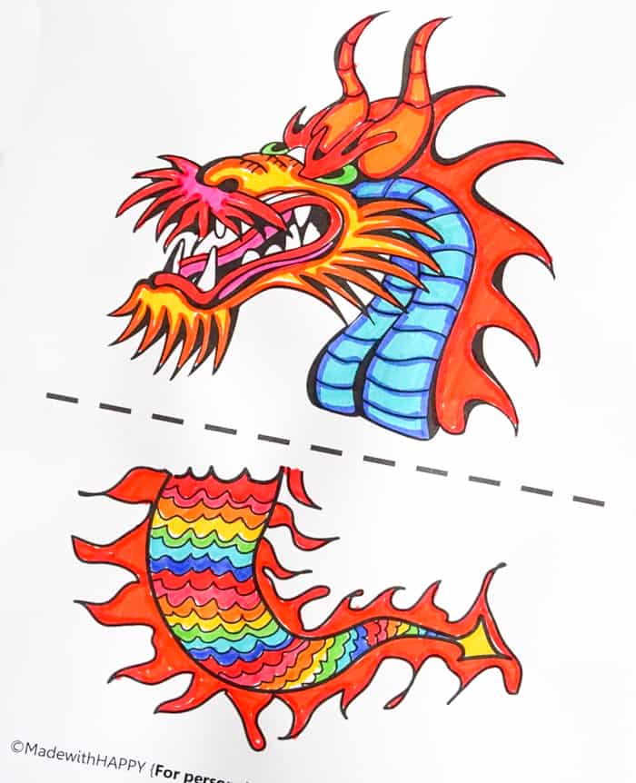 Detail Chinese Dragon Tail Template Nomer 7