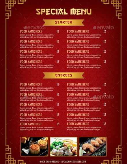 Detail Chinese Menu Template Microsoft Word Nomer 2