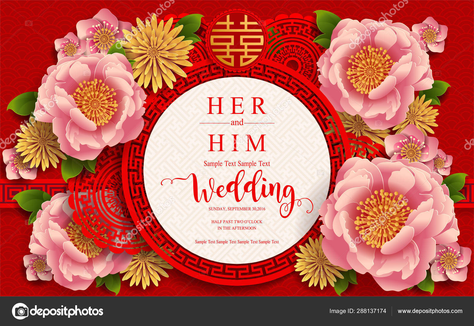 Detail Chinese Wedding Invitation Card Template Download Nomer 29