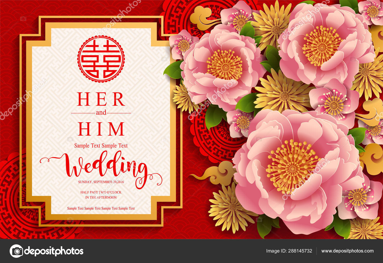 Detail Chinese Wedding Invitation Card Template Download Nomer 42