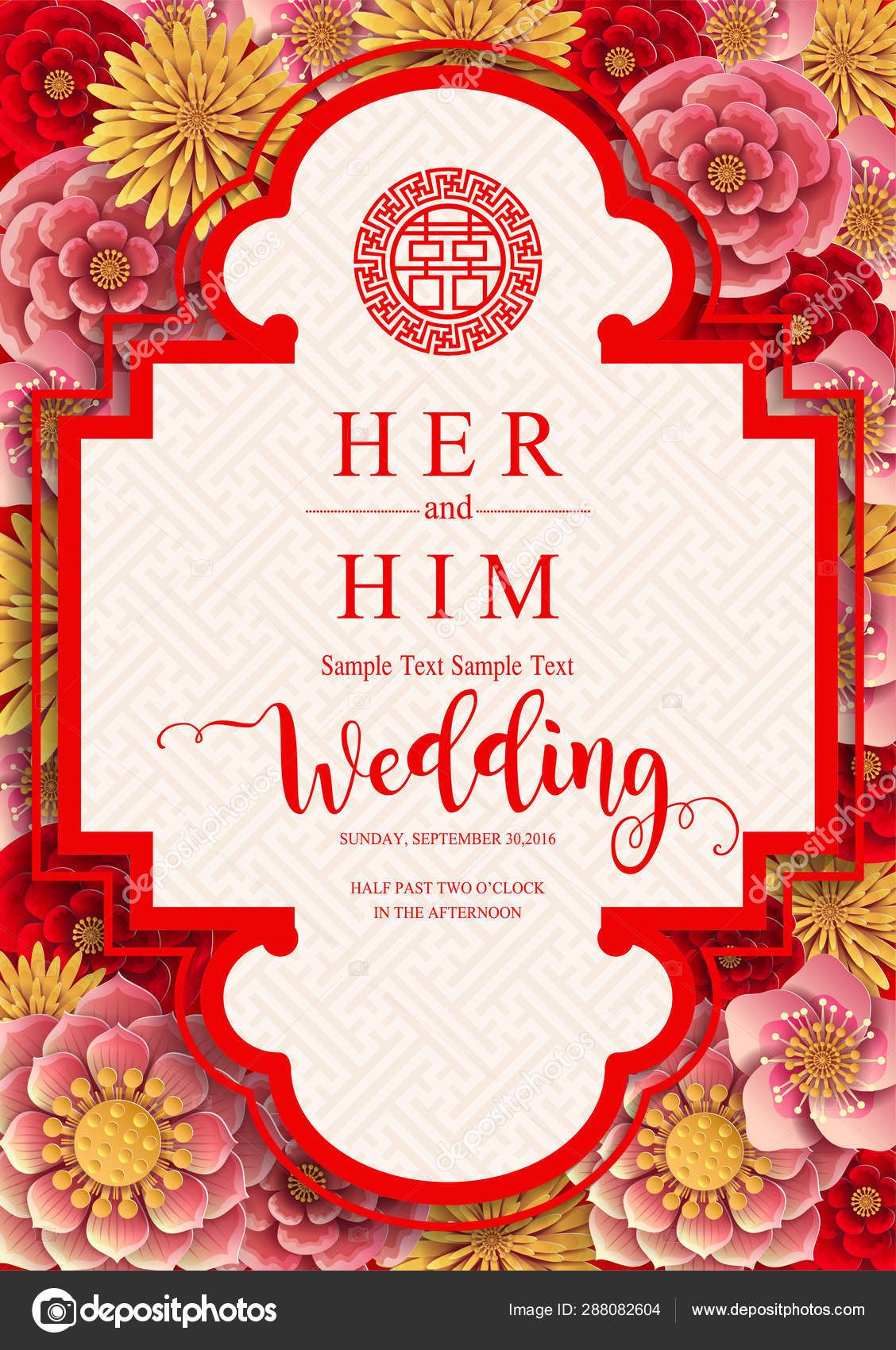 Detail Chinese Wedding Invitation Card Template Download Nomer 44