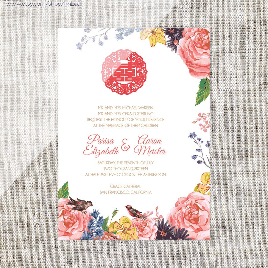 Detail Chinese Wedding Invitation Card Template Download Nomer 45