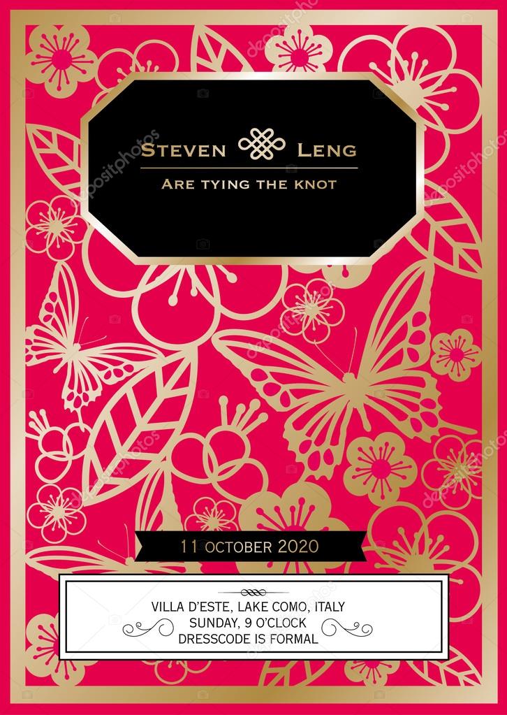 Detail Chinese Wedding Invitation Card Template Download Nomer 49