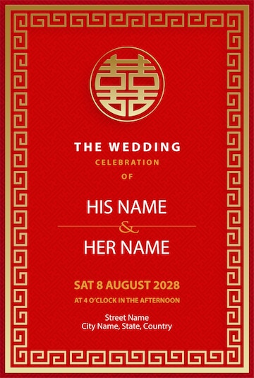 Detail Chinese Wedding Invitation Card Template Download Nomer 9