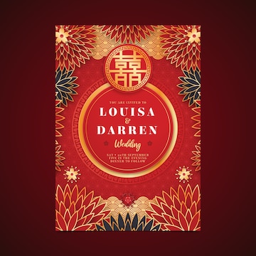 Detail Chinese Wedding Invitation Card Template Download Nomer 10