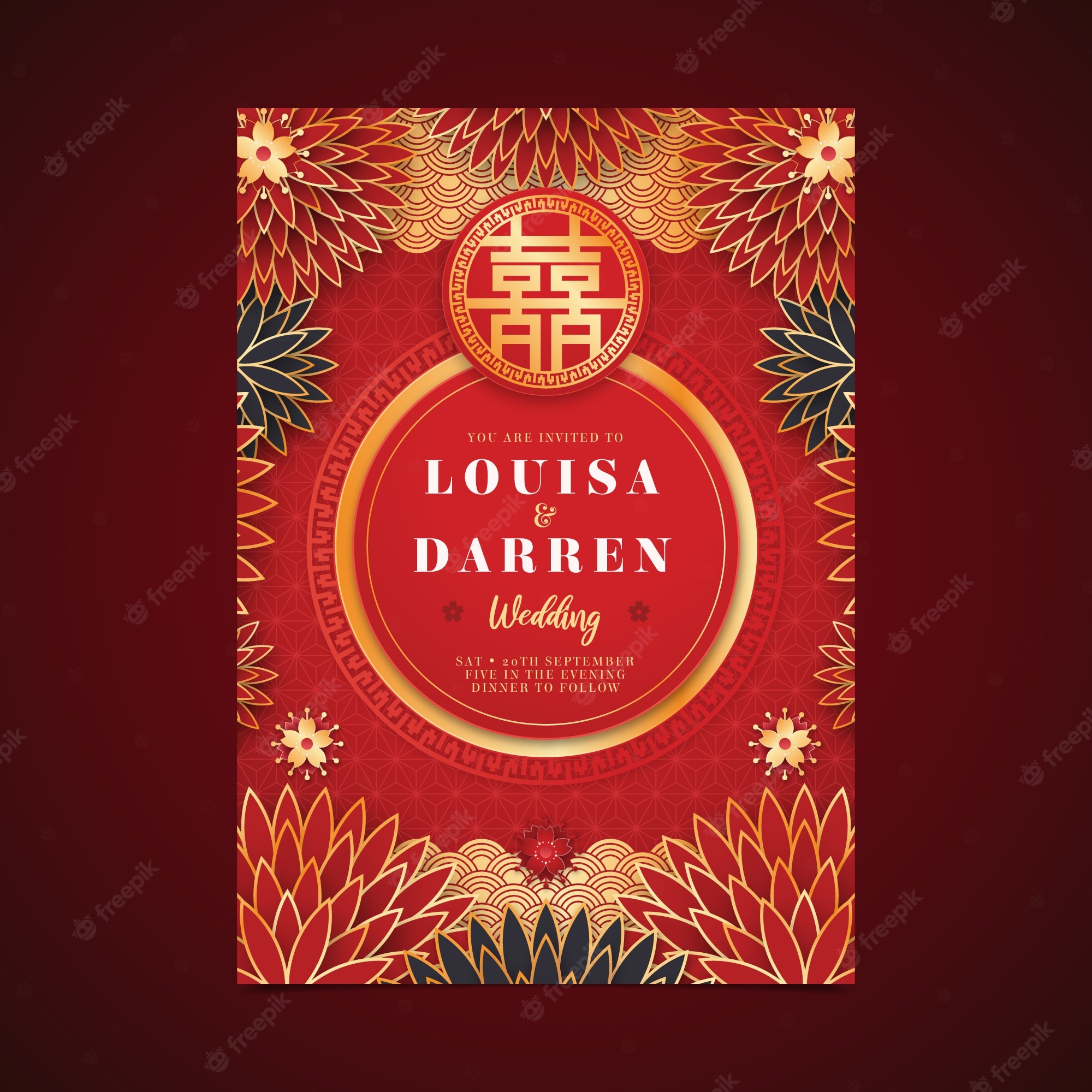 Detail Chinese Wedding Invitation Template Word Nomer 15