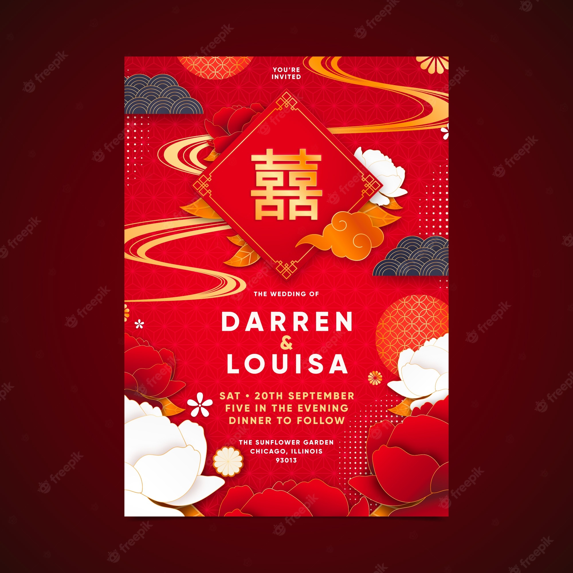 Detail Chinese Wedding Invitation Template Word Nomer 22