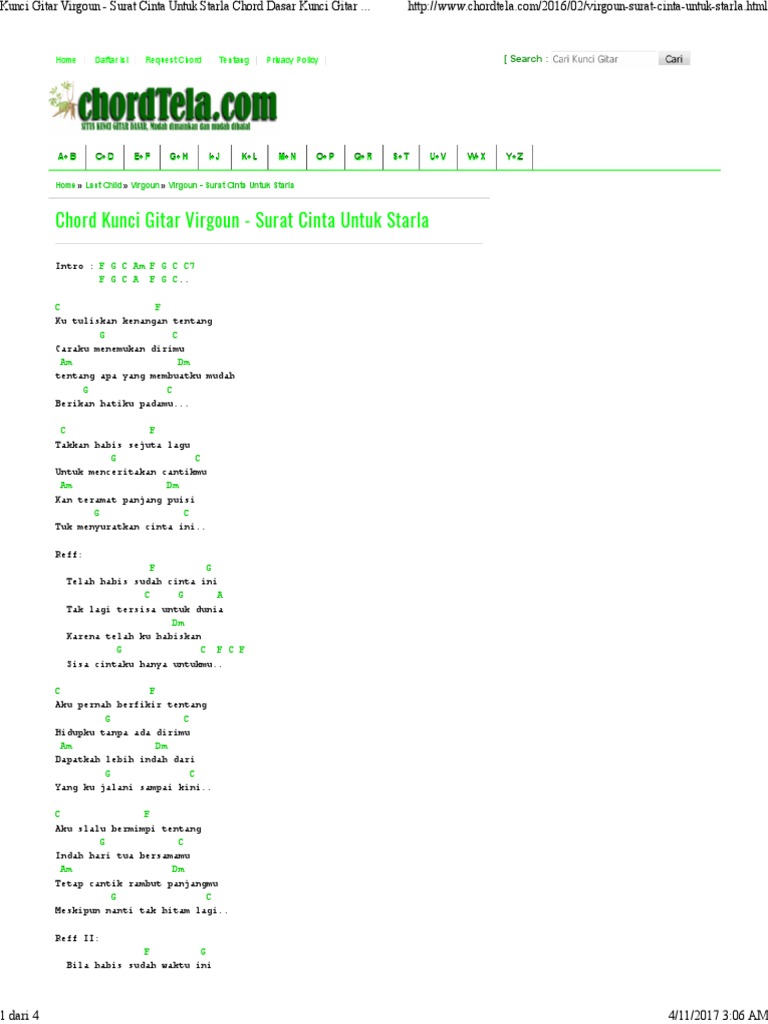 Detail Chord Balasan Surat Cinta Untuk Starla Nomer 2