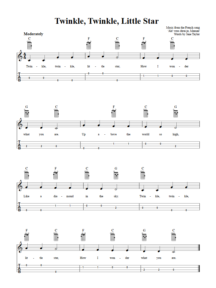 Detail Chord Twinkle Little Star Nomer 21