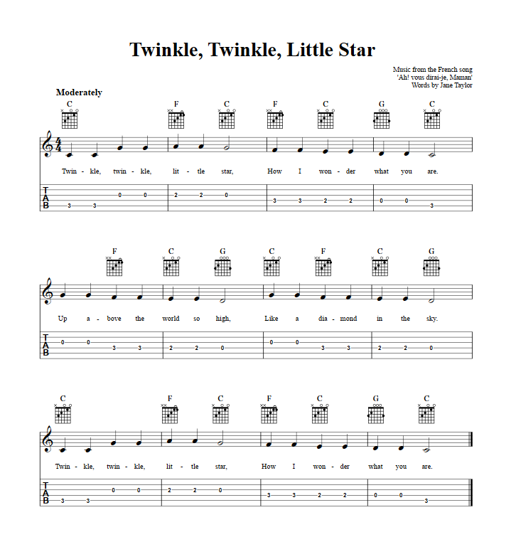 Detail Chord Twinkle Little Star Nomer 4